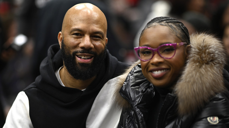 Jennifer Hudson and Common smiling