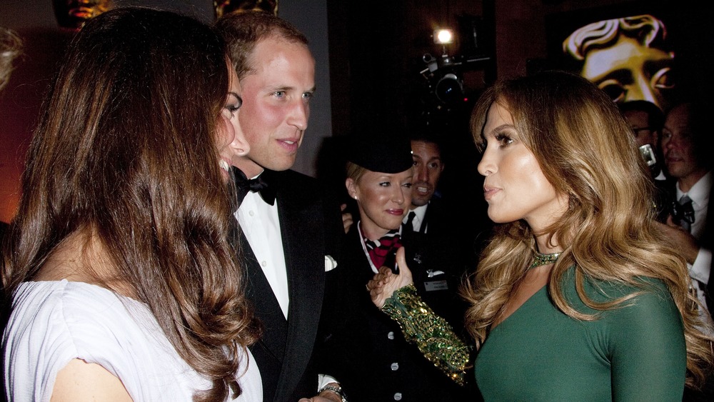 Jennifer Lopez with Prince William and Kate Middleton