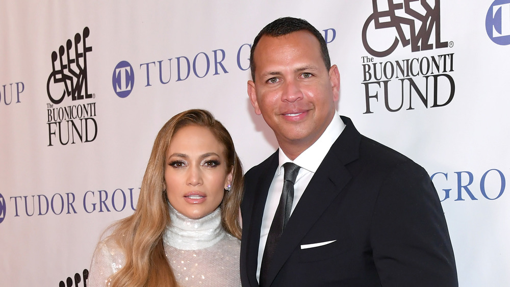 Jennifer Lopez and Alex Rodriguez at a benefit in 2018