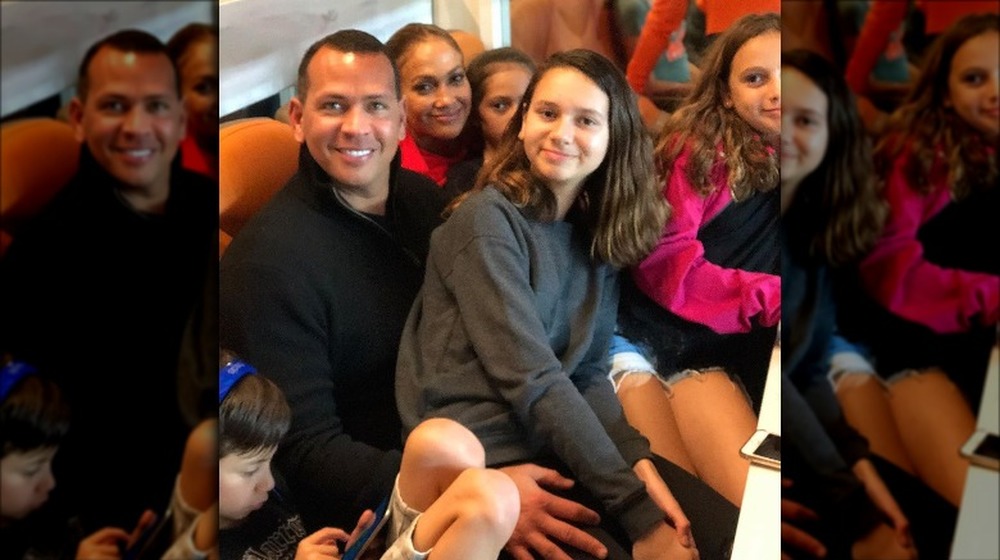 Alex Rodriguez, Jennifer Lopez, and their children