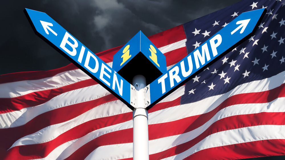 American flag Biden and Trump