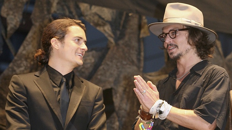 Orlando Bloom and Johnny Depp at premiere 