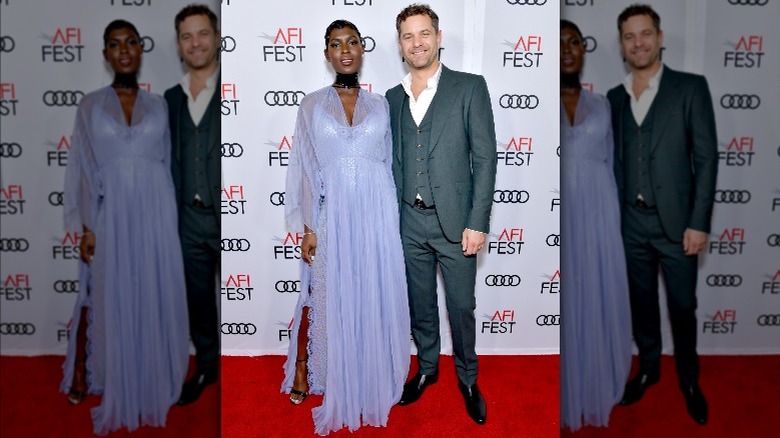 Jodie Turner-Smith and Joshua Jackson smiling