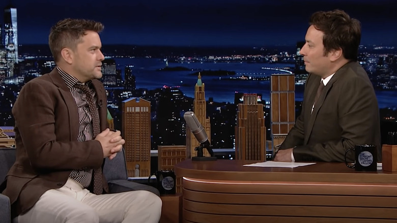 Joshua Jackson talking to Jimmy Fallon