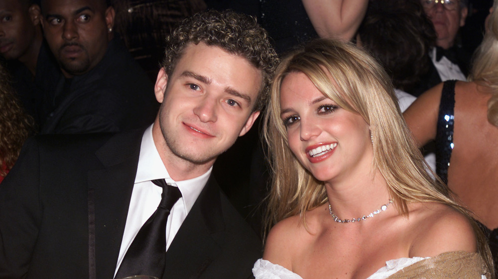 Justin Timberlake and Britney Spears at a pre-Grammys party