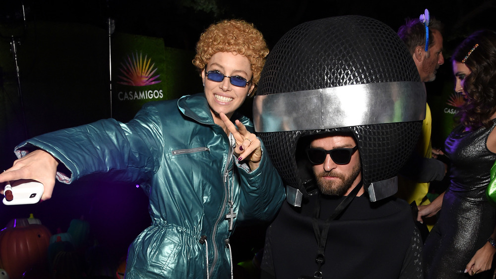 Jessica Biel and Justin Timberlake at a Halloween party