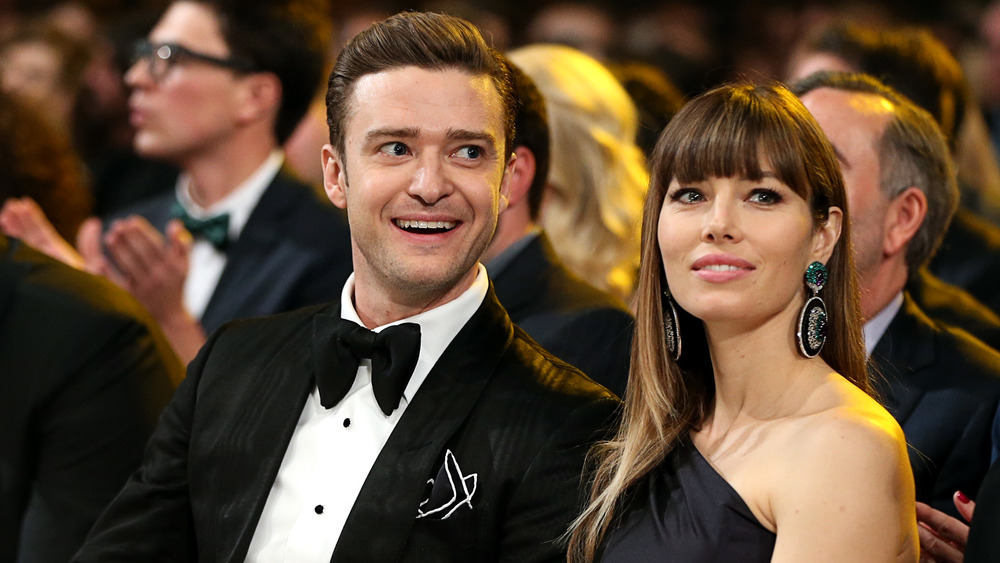 Justin Timberlake and Jessica Biel at the Grammy Awards