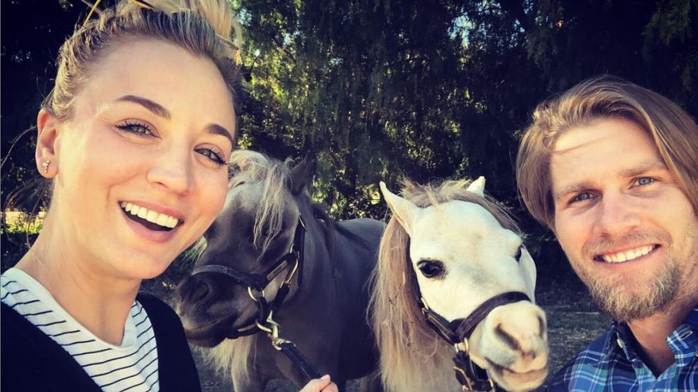 Kaley Cuoco and Karl Cook with horses