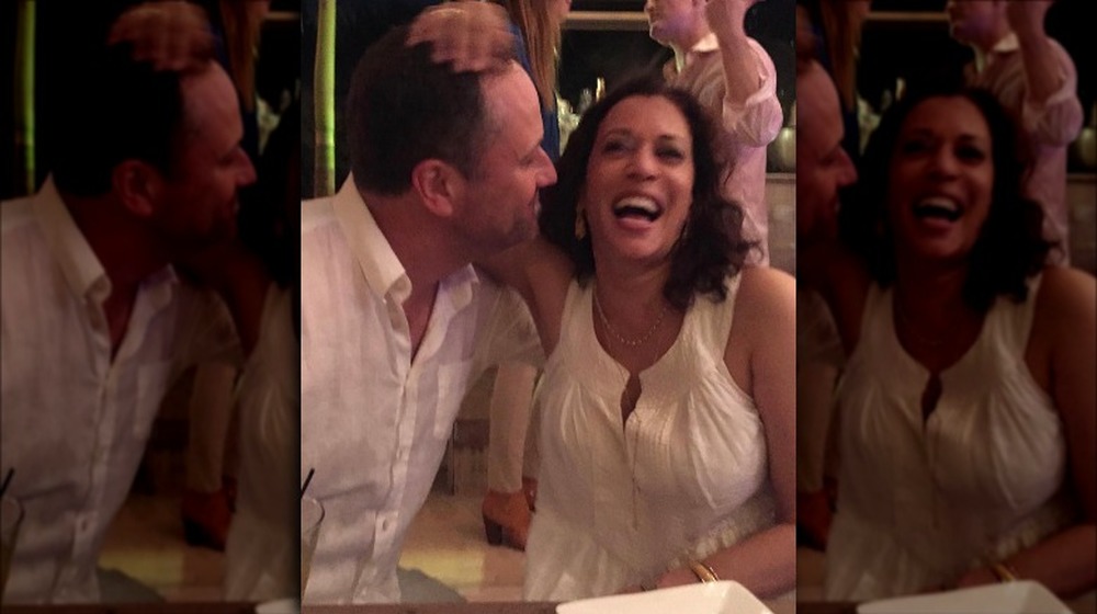 Kamala Harris and Doug Emhoff celebrating her birthday