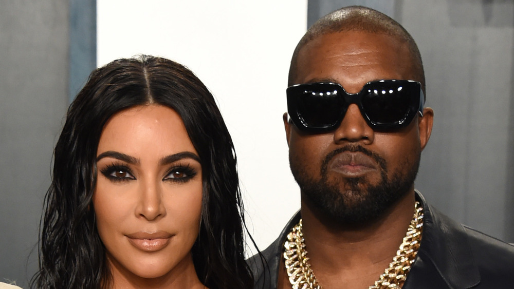 Kanye West and Kim Kardashian at a 2020 awards event