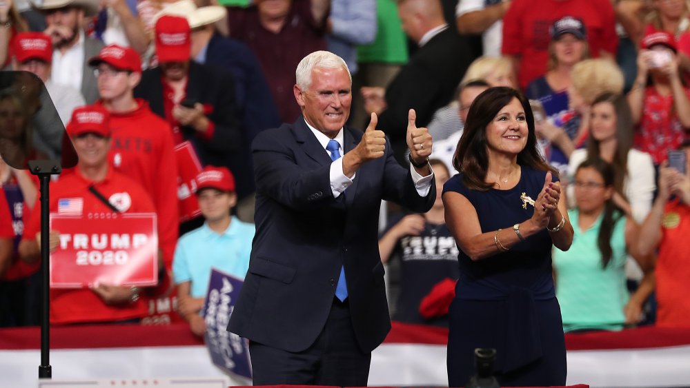 Karen and Mike Pence on the campaign trail 