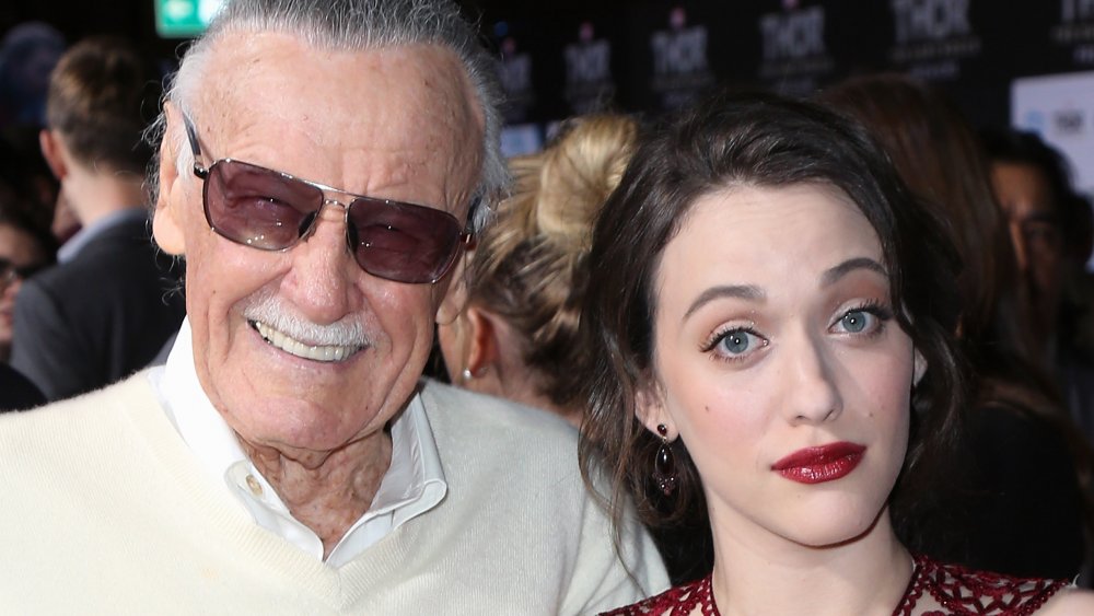 Kat Dennings and Stan Lee