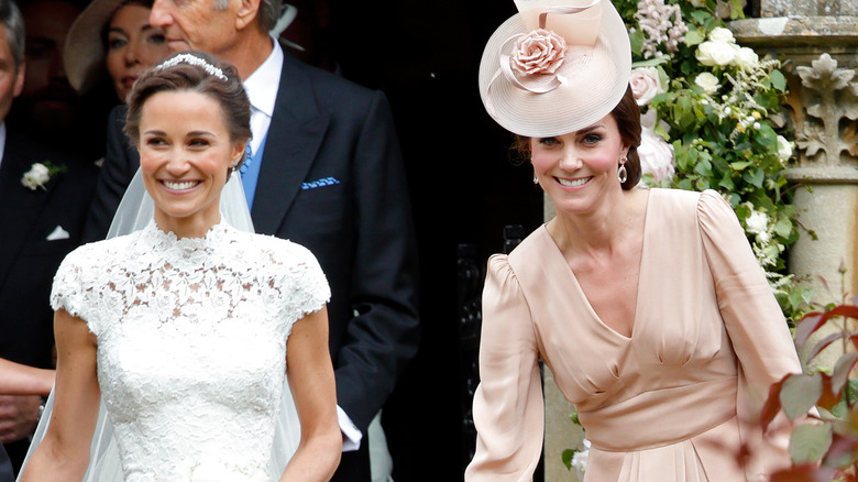 Kate and Pippa Middleton on Pippa's wedding day