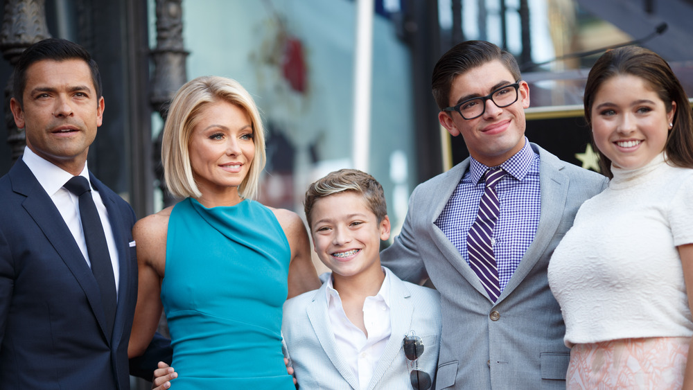 Kelly Ripa, Mark Consuelos, and their children