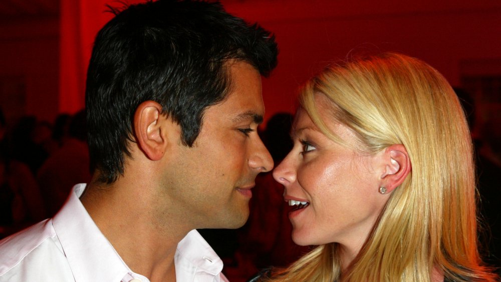 Kelly Ripa and Mark Consuelos gazing at each other