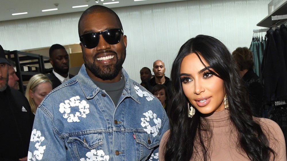 Kim Kardashian and Kanye West at an event