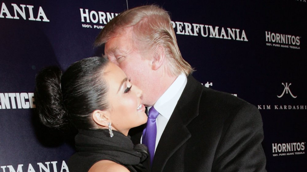 Donald Trump and Kim Kardashian embracing in 2010