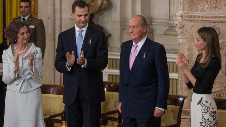 King Felipe with his wife and parents