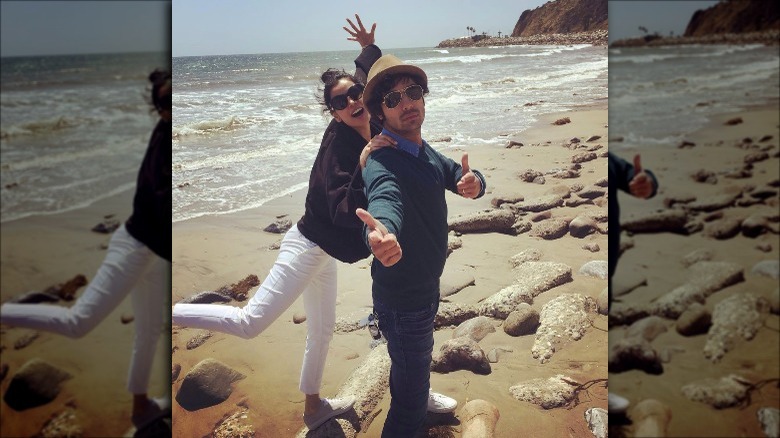 Kunal Nayyar and wife Neha Kapur on beach