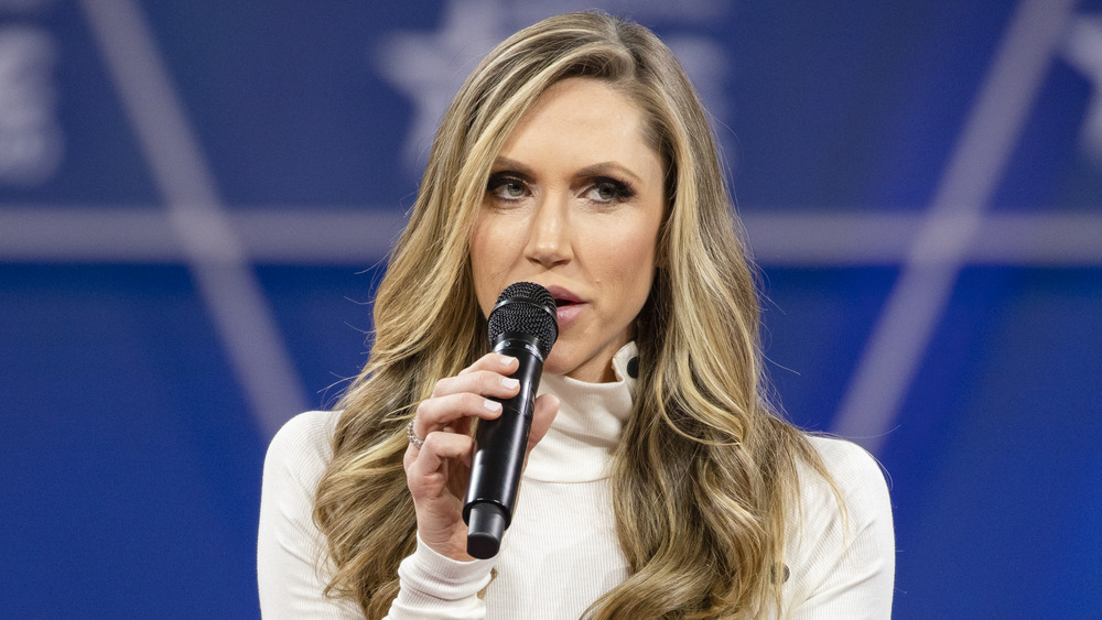 Lara Trump speaking at campaign event