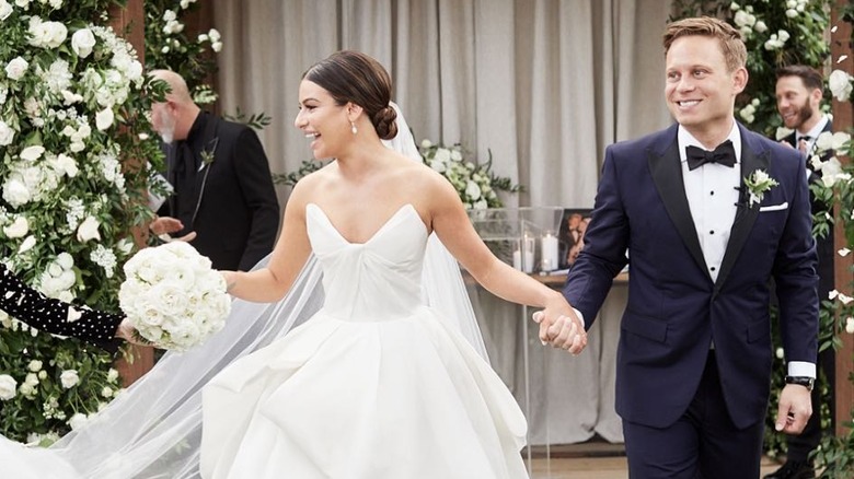 Lea Michelle and Zandy Reich at their wedding