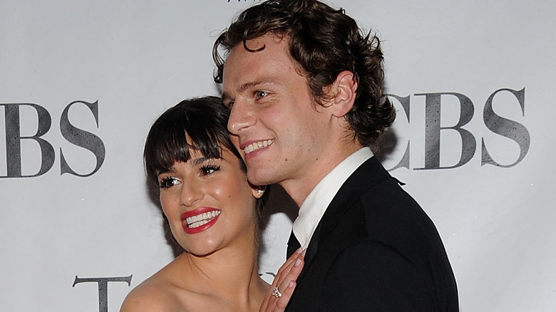 Lea Michele and Jonathan Groff at event 