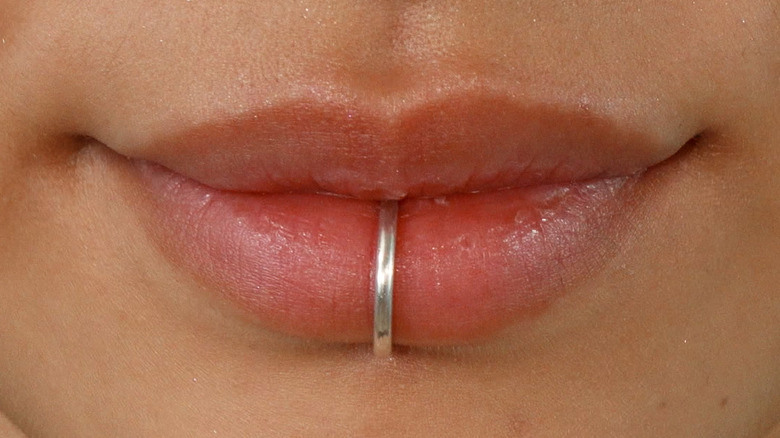 lip piercing