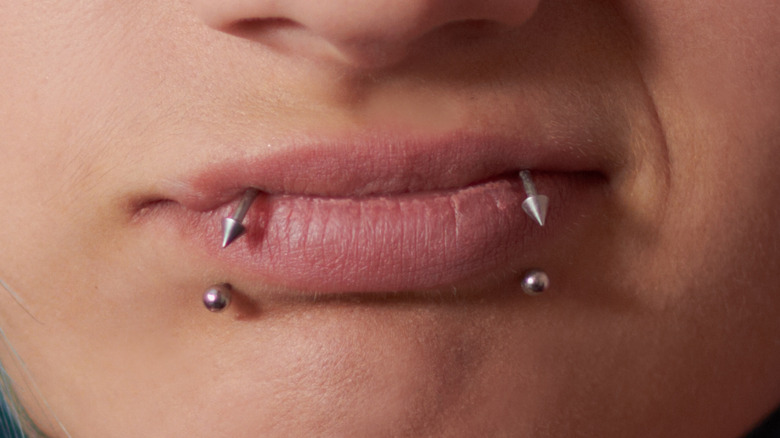 lip piercing