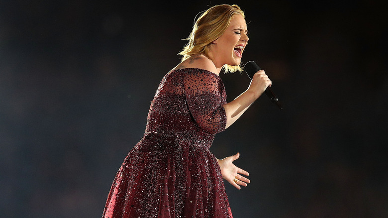 Adele performing in 2017