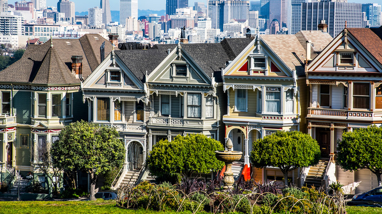 Full house house and others and California skyline 