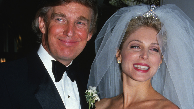 Donald Trump and Marla Maples on their wedding day