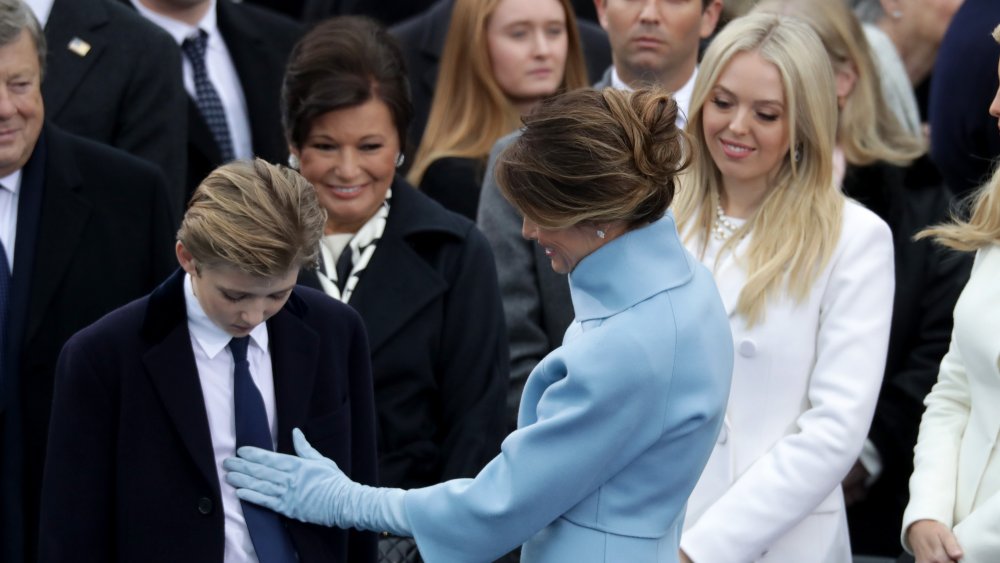 Melania Trump and Barron Trump at inauguration