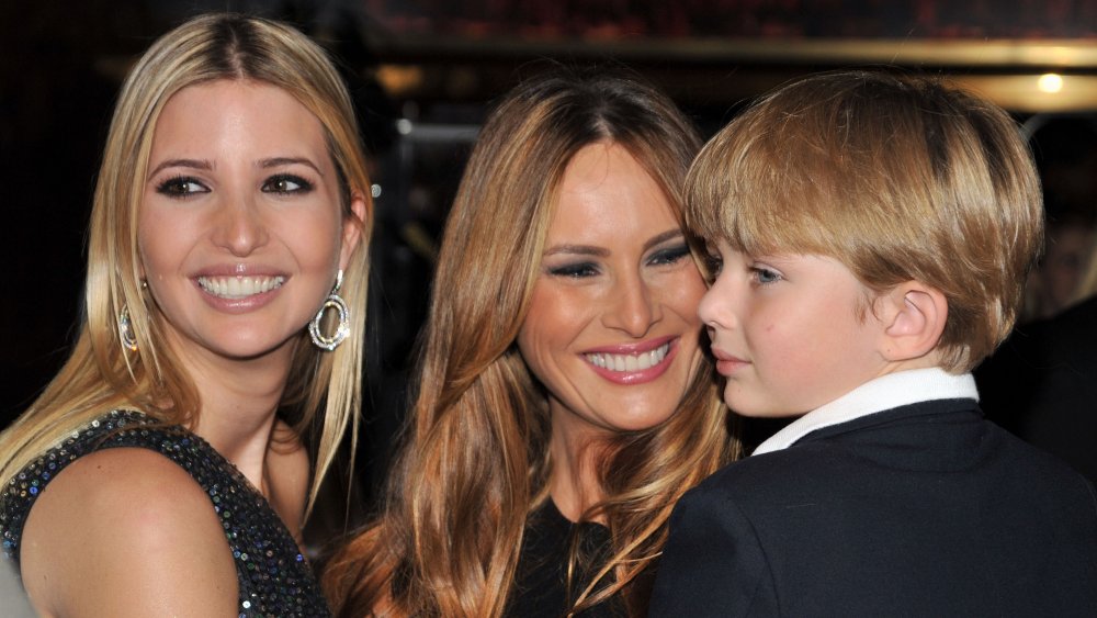 Baby Barron Trump, Ivanka Trump, and Melania Trump