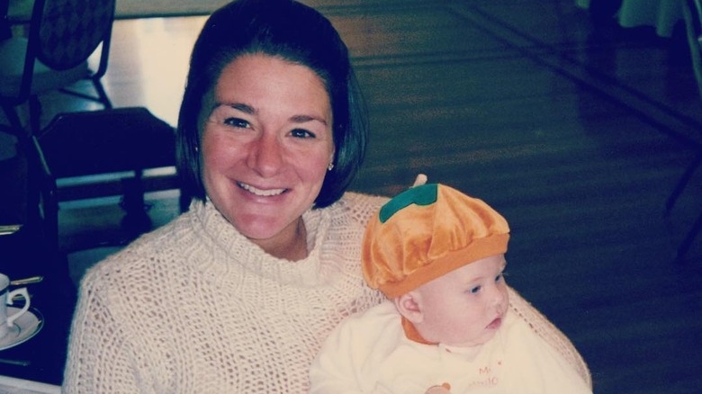 Melinda Gates holding her baby