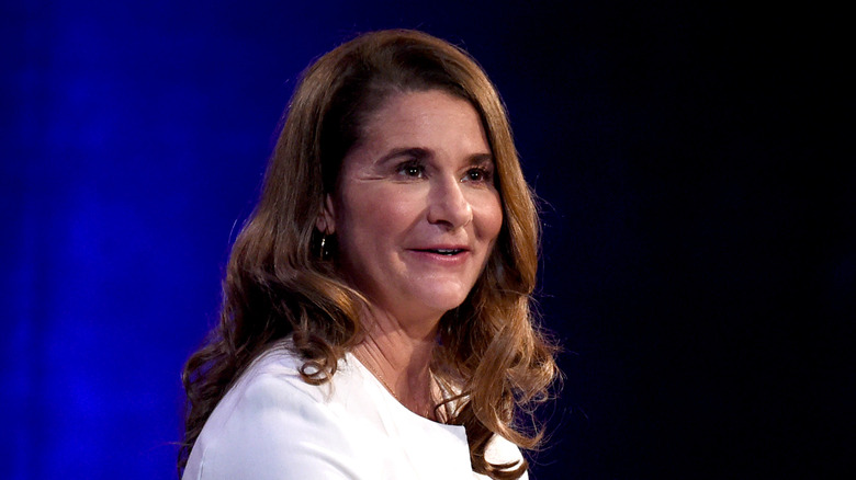 Melinda Gates talking at an event