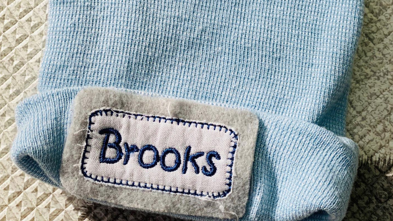 A baby hat for Winston and Melissa Rauch's son Brooks