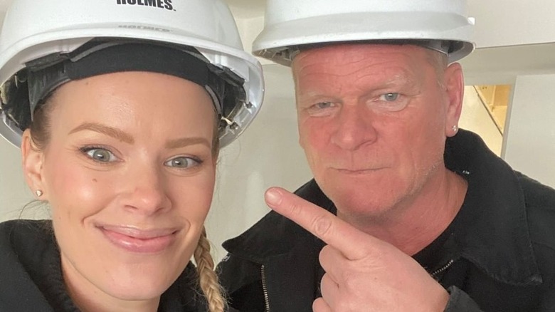 Sherry, Mike Holmes in hard hats