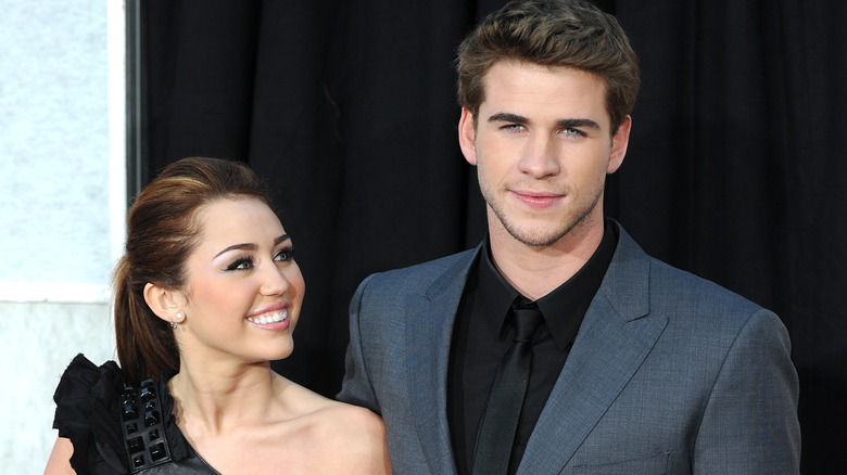 Miley Cyrus and Liam Hemsworth at The Last Song premier