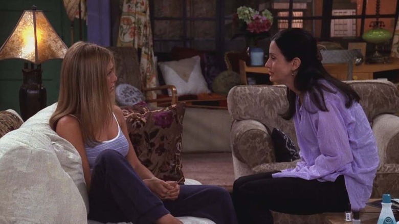 Rachel and Monica talking