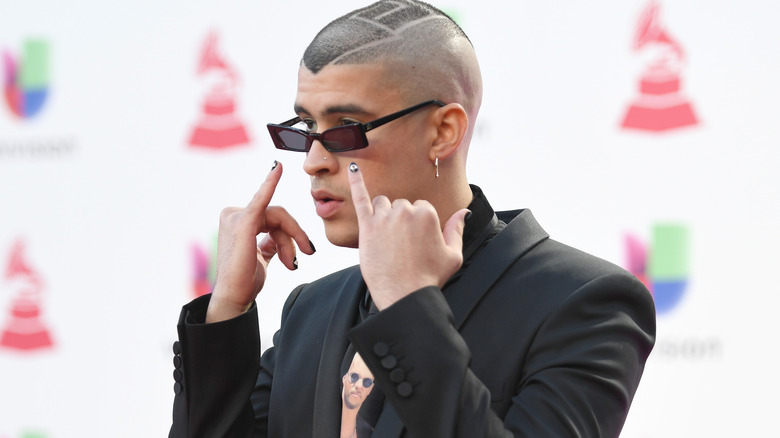 Bad Bunny sporting nail polish on red carpet