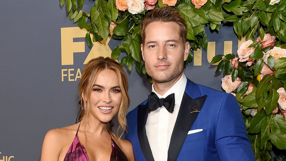 Chrishell Stause and Justin Hartley at a Disney event