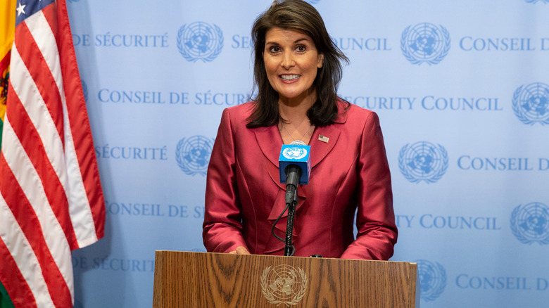 Nikki Haley making a speech