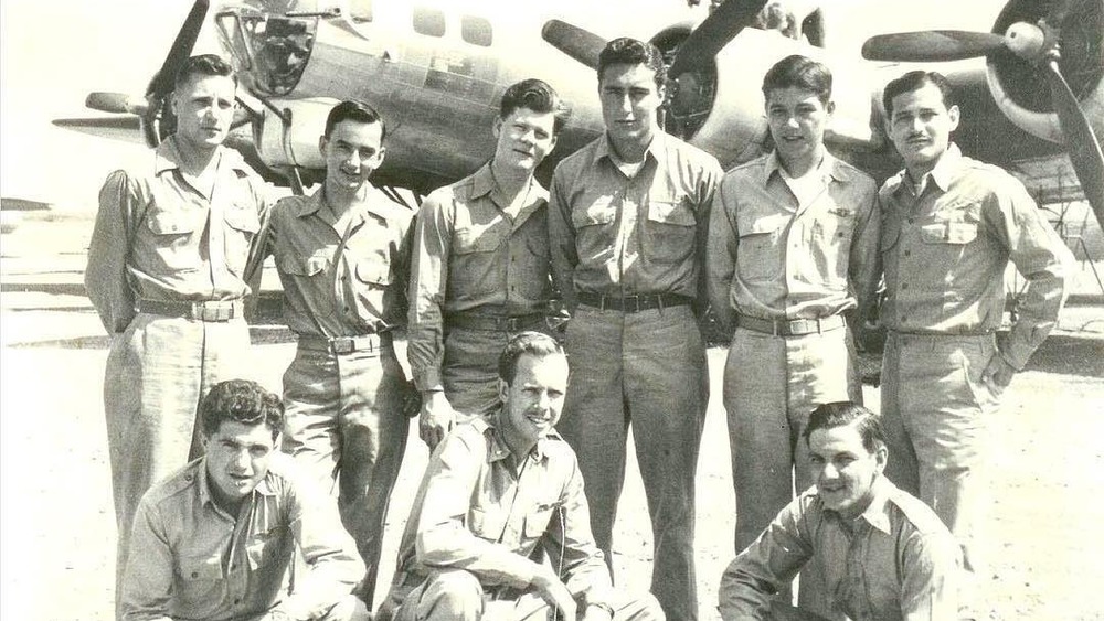 Norman Lear with fellow airmen during World War II