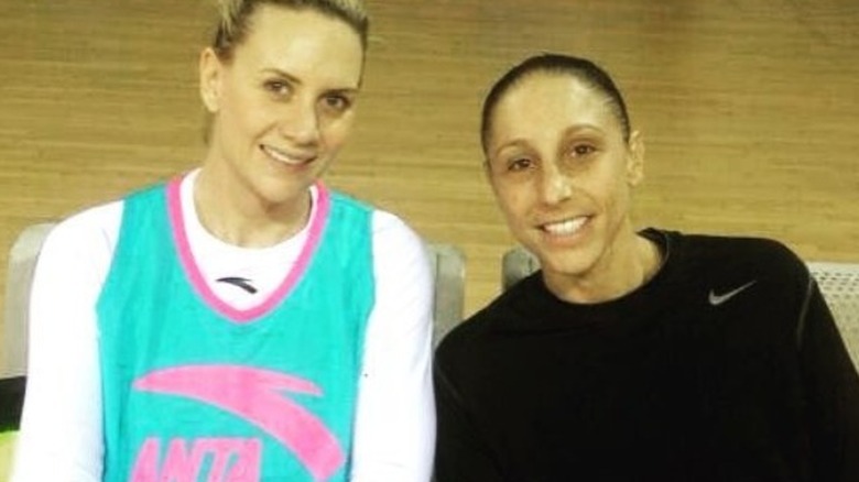 Diana Taurasi and Penny Taylor smile for a photo
