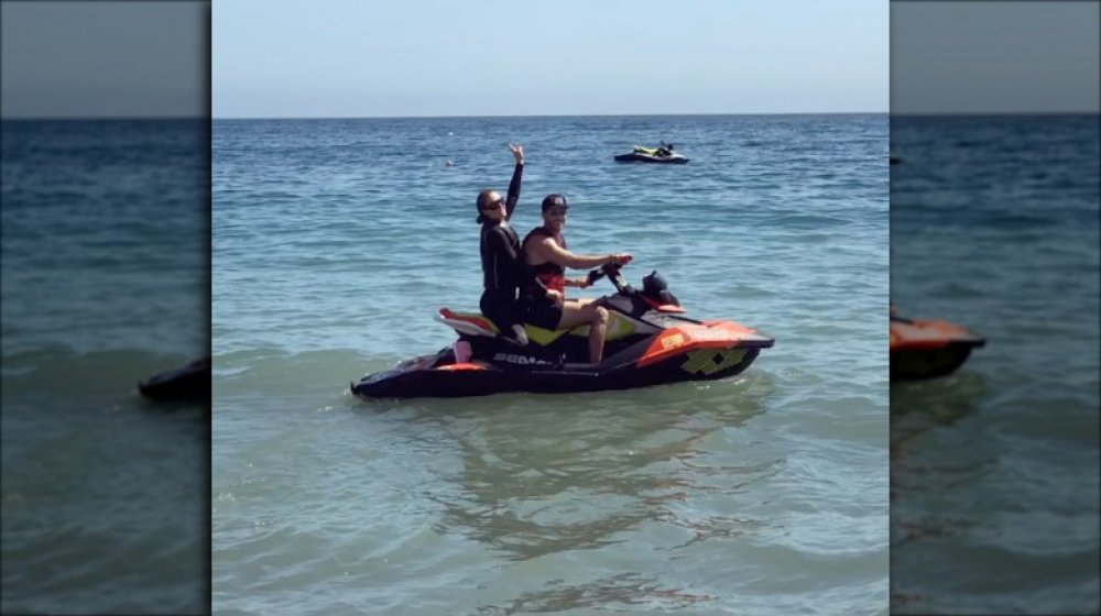 Paris Hilton and Carter Reum on a jetski