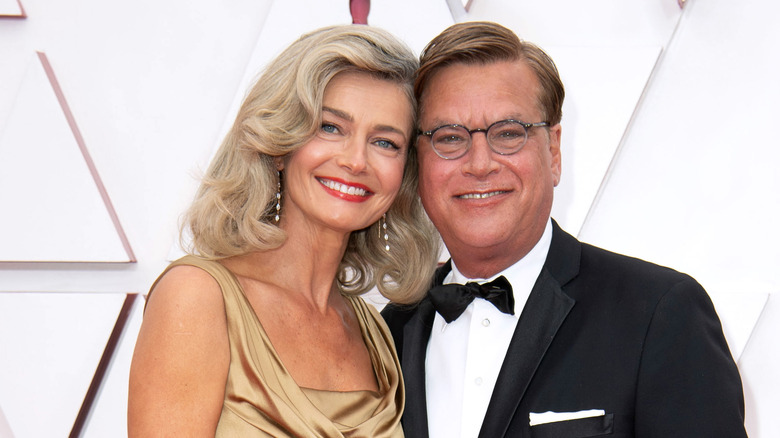 Paulina Porizkova and Aaron Sorkin at the Oscars