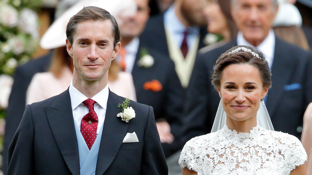 Pippa Middleton and James Matthews exiting their wedding ceremony