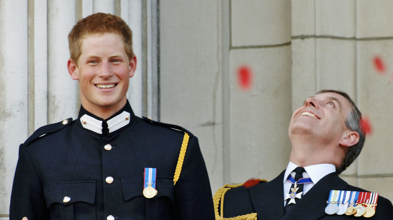 Prince Harry and Prince Andrew smiling