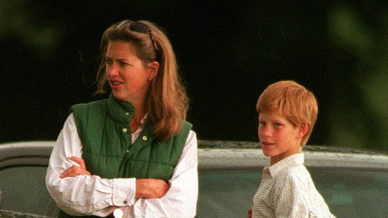 Tiggy Legge-Bourke with a young Prince Harry