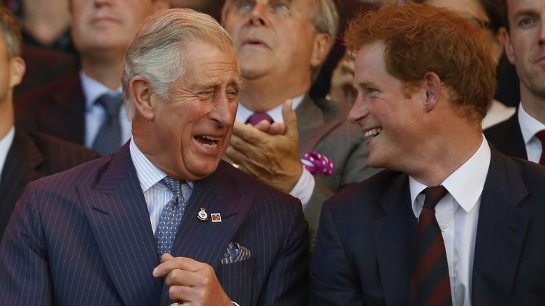 Prince Harry and King Charles laughing